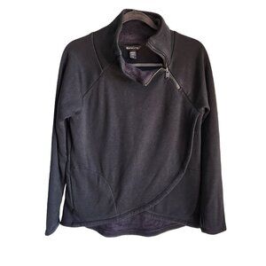 Athleta Sweatshirt Women's Small Black Cozy Karma Asymmetrical Pullover Soft